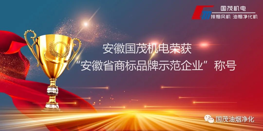 安徽國(guó)茂機(jī)電榮獲“安徽省商標(biāo)品牌示范企業(yè)”稱(chēng)號(hào)